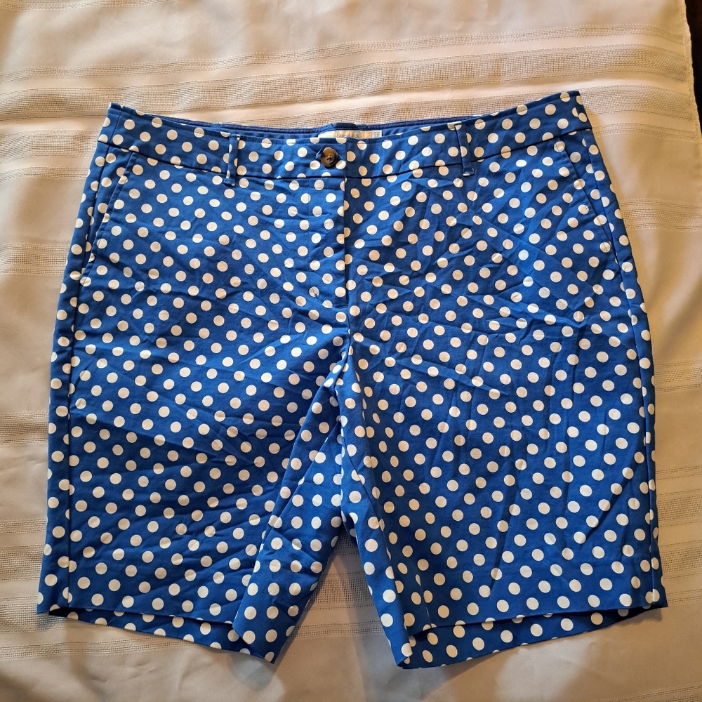 Boden Blue and White Polka Dot Bermudas